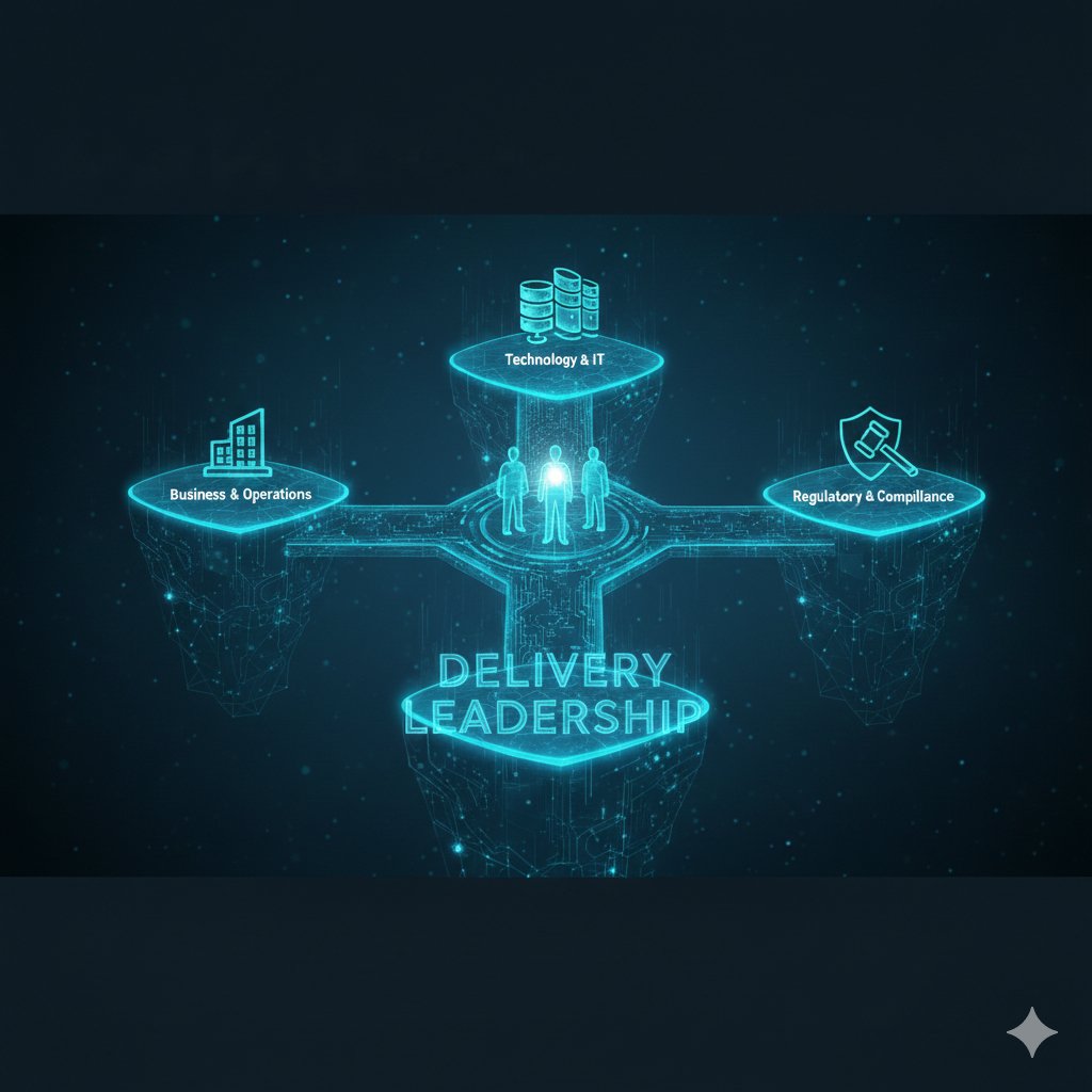 Delivery leadership in regulated transformations